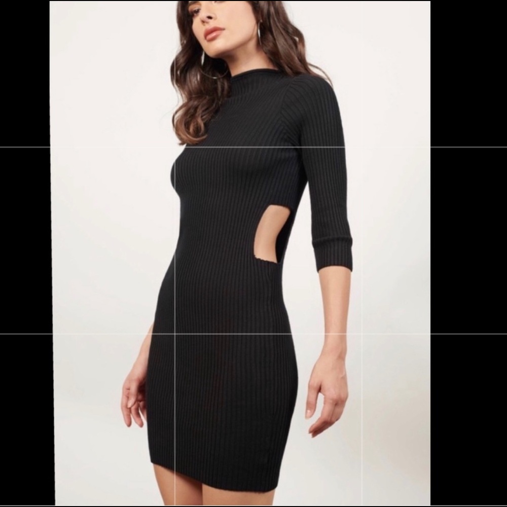 NWT medium side cut out body con Black mini dress